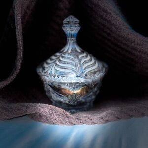 Vintage Anna Hutte Bleikristall crystal lidded candy dish